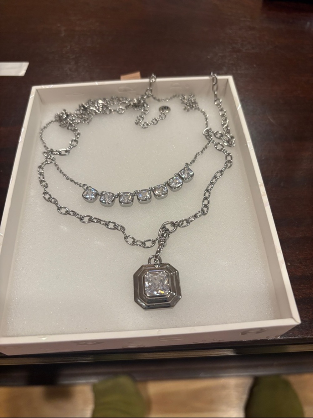 Luxe Layer 25: Cz on Rhodium: 2 necklaces